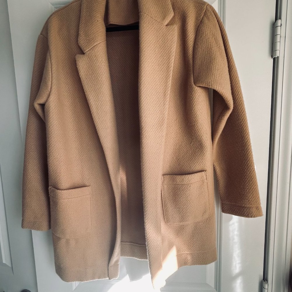 Express Women's Wool Type Camel Blazer Style Coat